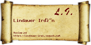 Lindauer Irén névjegykártya